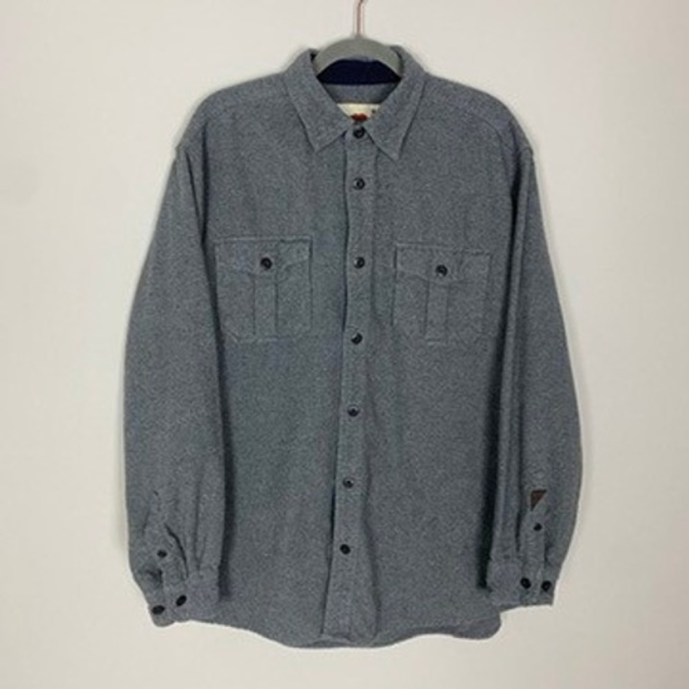 Dakota Grizzly Men's Grey Button Up Flannel‎ Shirt Chamois XL